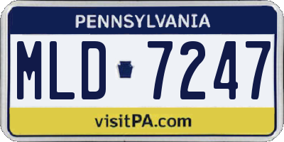 PA license plate MLD7247