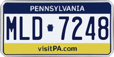 PA license plate MLD7248