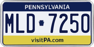 PA license plate MLD7250