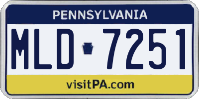 PA license plate MLD7251