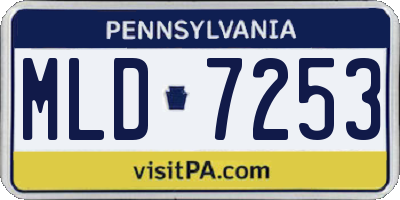 PA license plate MLD7253