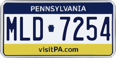 PA license plate MLD7254