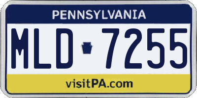 PA license plate MLD7255