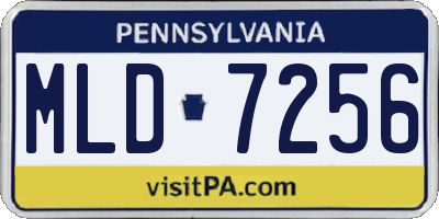 PA license plate MLD7256
