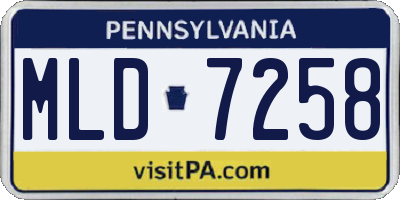 PA license plate MLD7258