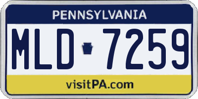 PA license plate MLD7259