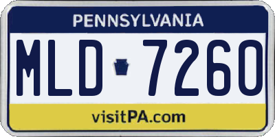 PA license plate MLD7260