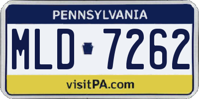 PA license plate MLD7262