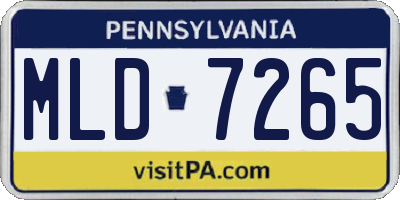 PA license plate MLD7265