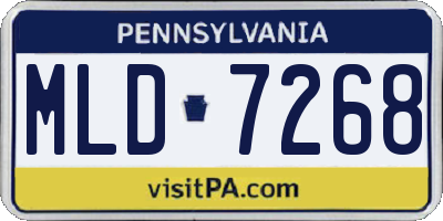 PA license plate MLD7268