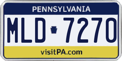 PA license plate MLD7270