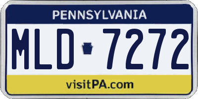 PA license plate MLD7272