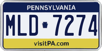 PA license plate MLD7274