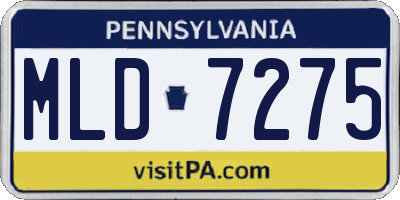 PA license plate MLD7275