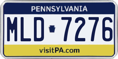 PA license plate MLD7276