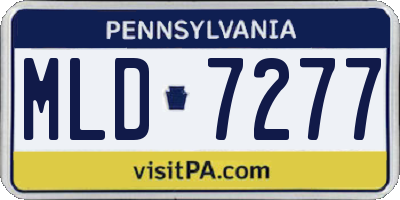 PA license plate MLD7277