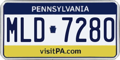 PA license plate MLD7280