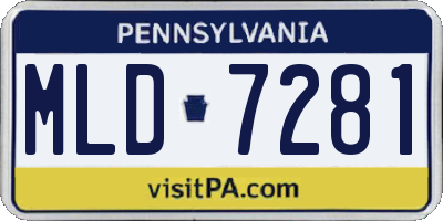 PA license plate MLD7281