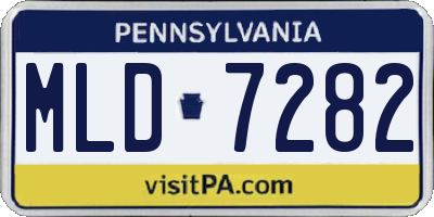PA license plate MLD7282
