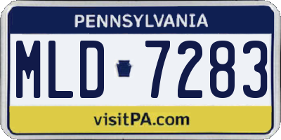 PA license plate MLD7283