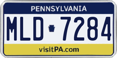 PA license plate MLD7284
