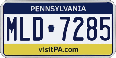 PA license plate MLD7285
