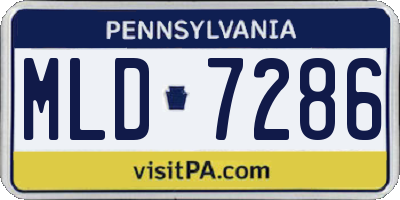 PA license plate MLD7286