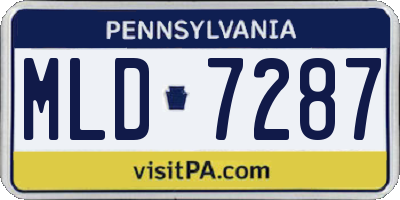 PA license plate MLD7287