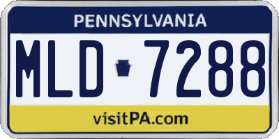 PA license plate MLD7288