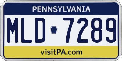 PA license plate MLD7289