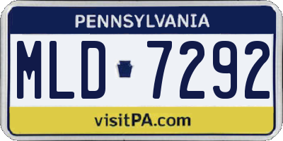 PA license plate MLD7292