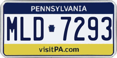 PA license plate MLD7293