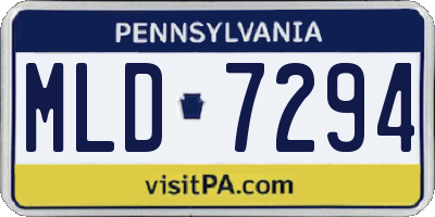 PA license plate MLD7294