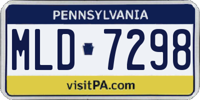 PA license plate MLD7298