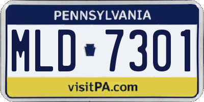 PA license plate MLD7301