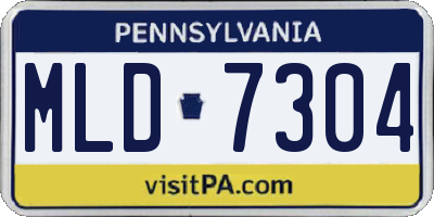 PA license plate MLD7304