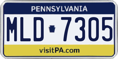 PA license plate MLD7305