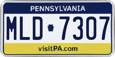 PA license plate MLD7307