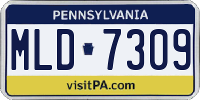 PA license plate MLD7309