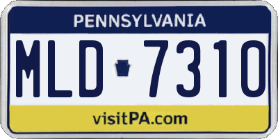 PA license plate MLD7310