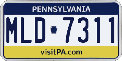 PA license plate MLD7311