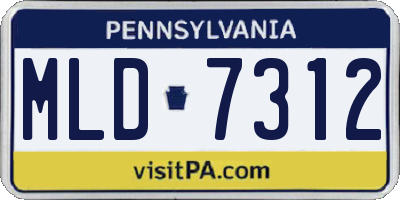 PA license plate MLD7312