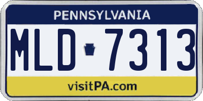PA license plate MLD7313