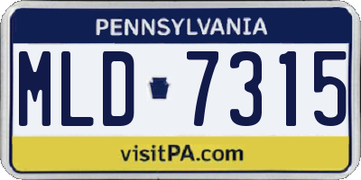 PA license plate MLD7315