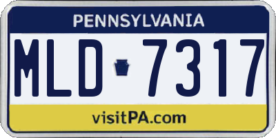 PA license plate MLD7317
