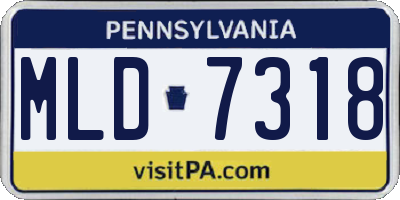 PA license plate MLD7318