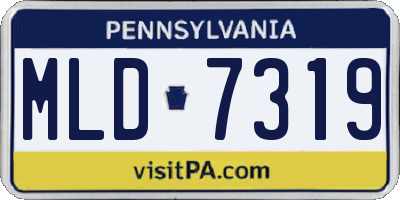 PA license plate MLD7319