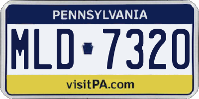 PA license plate MLD7320