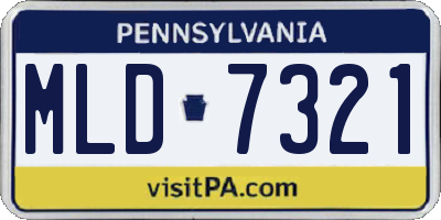 PA license plate MLD7321