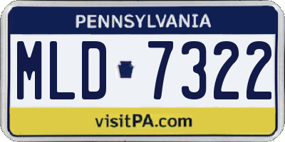PA license plate MLD7322